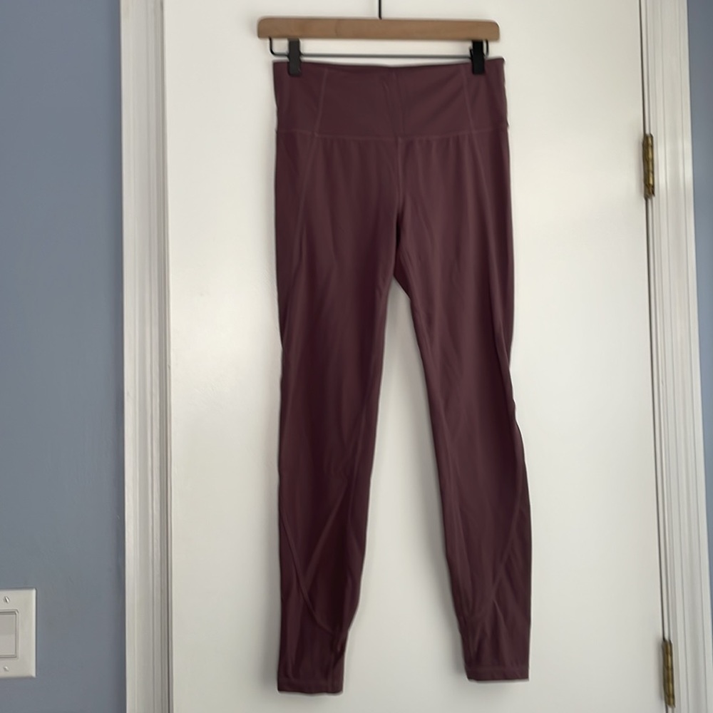 High rise Athleta tights leggings Medium Tall ankle dusty lavender purple Med